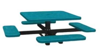 Single Post Mount Square Perforated Picnic Table
